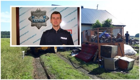  Dzielnicowy z KPP Kępno zorganizował pomoc dla mieszkańców Trzebienia