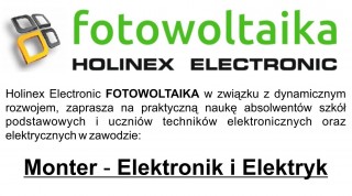  Holinex Electronic zaprasza uczniów na praktyczną naukę w zawodzie monter - elektronik i elektryk