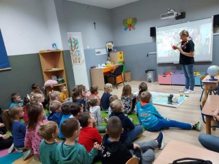 Zdjęcie -  Justyna Łukaszczyk odwiedziła Przedszkole